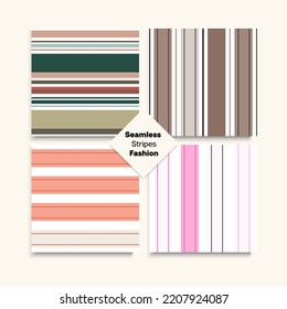Sailor Stripes Seamless Design Set. Funky Fashion Background Vintage Lines Endless Pattern. Swimming Suit Lines Summer Spring Elegant Fashion Print. Male Female Childrens Seamless Stripes Texture.