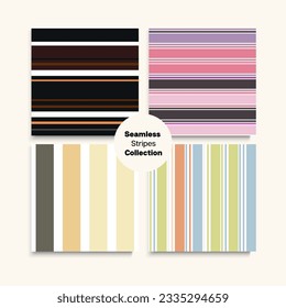 Sailor Stripes Seamless Design Set. Male Childrens Female Seamless Stripes Pattern. Elegant Fashion Background Autumn Summer Funky Fashion Print. Modern Lines Endless Texture. Swimming Suit Lines