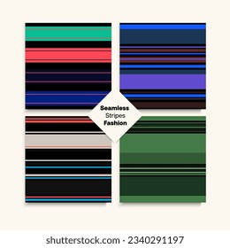 Sailor Stripes Seamless Design Set. Trendy Lines Endless Pattern. Male Female Childrens Seamless Stripes Texture. Elegant Fashion Background Business Suit Lines Summer Spring Vintage Fashion Fabric.