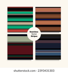 Sailor Stripes Seamless Design Set. Vintage Lines Endless Pattern. Female Male Childrens Seamless Stripes Texture. Winter Summer Elegant Fashion Textile. Swimming Suit Lines Modern Fashion Background
