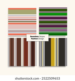 Sailor Stripes Seamless Design Set. Childrens Male Female Seamless Stripes Pattern. Hipster Fashion Background Modern Lines Endless Texture. Autumn Spring Elegant Fashion Fabric. Training Suit Lines