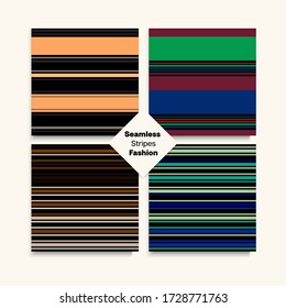 Sailor Stripes Seamless Pattern Set. 