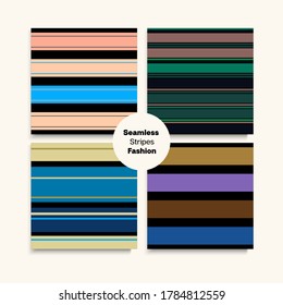 Sailor Stripes Seamless Pattern Set. Seamless Stripes Texture. Funky Lines Endless Design. Trendy Fashion Background Winter Autumn Vintage Fashion Textile. Business Suit Lines