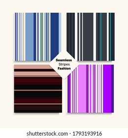 Sailor Stripes Seamless Pattern Set. Summer Winter Elegant Fashion Textile. Swimming Suit Lines Retro Fashion Background Trendy Lines Endless Design. Female Childrens Male Seamless Stripes Texture.