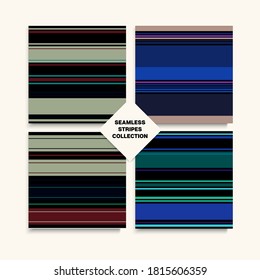 Sailor Stripes Seamless Pattern Set. Trendy Lines Endless Design. Male Childrens Female Seamless Stripes Texture. Elegant Fashion Background Summer Spring Modern Fashion Textile. Swimming Suit Lines