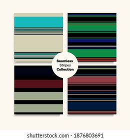 Sailor Stripes Seamless Pattern Set. Spring Autumn Vintage Fashion Print. Hipster Lines Endless Texture. Female Childrens Male Seamless Stripes Design. Training Suit Lines Retro Fashion Background