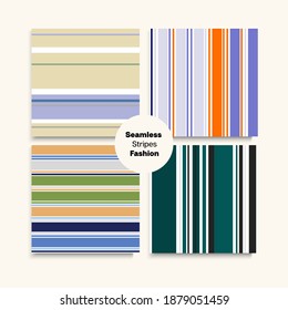 Sailor Stripes Seamless Pattern Set. Retro Lines