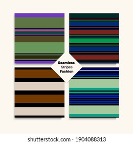 Sailor Stripes Seamless Pattern Set. Elegant Fashion Background Hipster Lines Endless Design. Autumn Summer Trendy Fashion Print. Business Suit Lines Childrens Male Female Seamless Stripes Texture.
