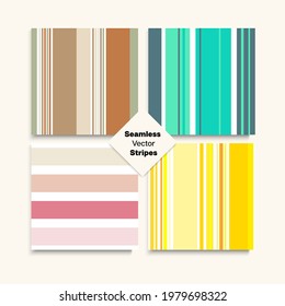 Sailor Stripes Seamless Pattern Set. Female Childrens Male Seamless Stripes Texture. Vintage Fashion Background Summer Spring Retro Fashion Print. Training Suit Lines Funky Lines Endless Design.
