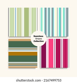 Sailor Stripes Seamless Pattern Set. Retro Fashion Background Training Suit Lines Hipster Lines Endless Texture. Childrens Female Male Seamless Stripes Design. Summer Winter Elegant Fashion Textile.