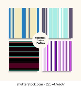 Sailor Stripes Seamless Pattern Set. Swimming Suit Lines Hipster Fashion Background Funky Lines Endless Texture. Male Childrens Female Seamless Stripes Design. Spring Summer Elegant Fashion Print.