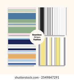 Sailor Stripes Seamless Pattern Set. Male Female Childrens Seamless Stripes Texture. Summer Winter Retro Fashion Print. Trendy Lines Endless Design. Hipster Fashion Background Training Suit Lines