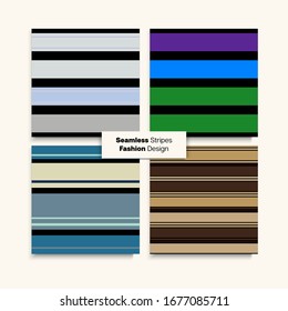 Sailor Stripes Seamless Texture Set. Vintage Lines Endless Pattern. Funky Fashion Background Spring Summer Hipster Fashion Print. Business Suit Lines Female Male Childrens Seamless Stripes Design.