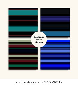 Sailor Stripes Seamless Texture Set. Female Childrens Male Seamless Stripes Pattern. Trendy Lines Endless Design. Winter Spring Hipster Fashion Fabric. Funky Fashion Background Training Suit Lines