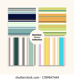 Sailor Stripes Seamless Texture Set. Training Suit Lines Male Female Childrens Seamless Stripes Design. Funky Fashion Background Elegant Lines Endless Pattern. Autumn Winter Modern Fashion Textile.