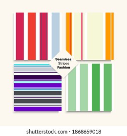 Sailor Stripes Seamless Texture Set. Trendy Lines Endless Pattern. Spring Winter Modern Fashion Textile. Female Male Childrens Seamless Stripes Design. Hipster Fashion Background Swimming Suit Lines