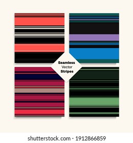 Sailor Stripes Seamless Texture Set. Winter Spring Vintage Fashion Fabric. Male Childrens Female Seamless Stripes Pattern. Retro Fashion Background Training Suit Lines Trendy Lines Endless Design.