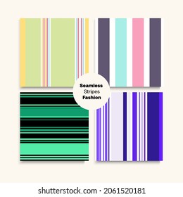 Sailor Stripes Seamless Texture Set. Childrens Male Female Seamless Stripes Pattern. Swimming Suit Lines Elegant Fashion Background Autumn Winter Retro Fashion Print. Trendy Lines Endless Design.