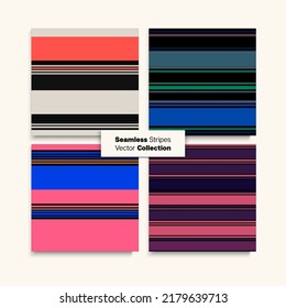 Sailor Stripes Seamless Texture Set. Business Suit Lines Hipster Lines Endless Pattern. Female Childrens Male Seamless Stripes Design. Retro Fashion Background Winter Spring Modern Fashion Textile.