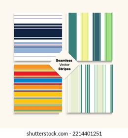 Sailor Stripes Seamless Texture Set. Hipster Fashion Background Swimming Suit Lines Childrens Male Female Seamless Stripes Pattern. Winter Spring Elegant Fashion Textile. Funky Lines Endless Design.