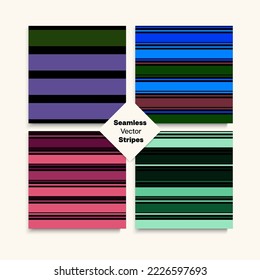 Sailor Stripes Seamless Texture Set. Autumn Summer Hipster Fashion Fabric. Training Suit Lines Retro Fashion Background Male Childrens Female Seamless Stripes Design. Vintage Lines Endless Pattern.