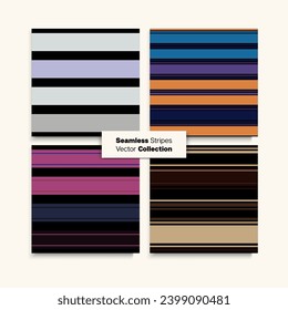 Sailor Stripes Seamless Texture Set. Vintage Lines Endless Pattern. Swimming Suit Lines Childrens Male Female Seamless Stripes Design. Winter Summer Funky Fashion Textile. Retro Fashion Background