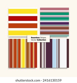 Sailor Stripes Seamless Texture Set. Funky Lines Endless Pattern. Business Suit Lines Retro Fashion Background Autumn Spring Vintage Fashion Print. Female Childrens Male Seamless Stripes Design.