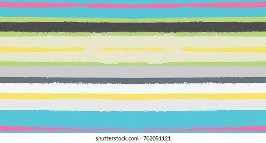 Sailor stripes seamless vector background. Hand painted ink lines summer pattern. Trendy bright sunny textile fashion design. Holidays, travel, adventure stripy background. Swimwear vintage old design