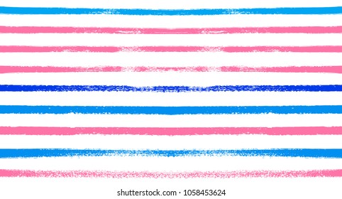 Sailor Stripes Seamless Vector Summer Pattern. Autumn Colors Blue, Turquoise, Pink, Purple, Grey, White Stripes. Hipster Vintage Retro Textile Design. Creative Horizontal Banner. Watercolor Prints.