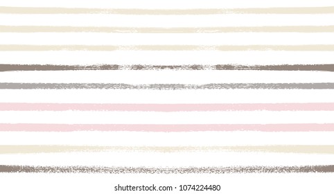 Sailor Stripes Seamless Vector Summer Pattern. Autumn Colors Blue, Turquoise, Pink, Purple, Grey, White Stripes. Hipster Vintage Retro Textile Design. Creative Horizontal Banner. Watercolor Prints.