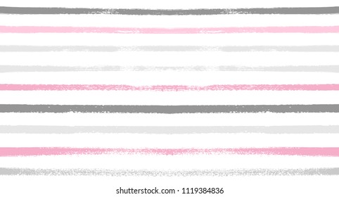 Sailor Stripes Seamless Vector Summer Pattern. Autumn Colors Blue, Turquoise, Pink, Purple, Grey, White Stripes. Hipster Vintage Retro Textile Design. Creative Horizontal Banner. Watercolor Prints.