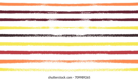 Sailor Stripes Seamless Vector Summer Pattern. Autumn Colors Yellow, Orange, Pink, Purple, Grey, White Stripes. Hipster Vintage Retro Textile Design. Creative Horizontal Banner. Watercolor Prints.