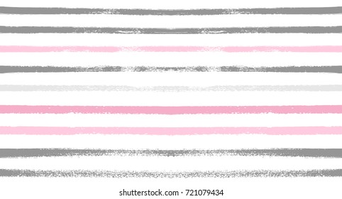 Sailor Stripes Seamless Vector Summer Pattern. Autumn Colors Blue, Turquoise, Pink, Purple, Grey, White Stripes. Hipster Vintage Retro Textile Design. Creative Horizontal Banner. Watercolor Prints.