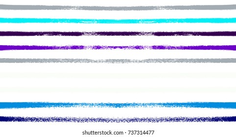 Sailor Stripes Seamless Vector Summer Pattern. Autumn Colors Blue, Turquoise, Pink, Purple, Grey, White Stripes. Hipster Vintage Retro Textile Design. Creative Horizontal Banner. Watercolor Prints.