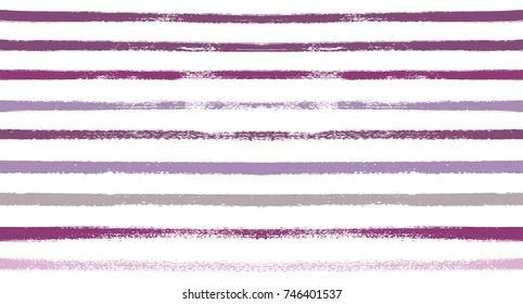 Sailor Stripes Seamless Vector Summer Pattern. Autumn Colors Blue, Turquoise, Pink, Purple, Grey, White Stripes. Hipster Vintage Retro Textile Design. Creative Horizontal Banner. Watercolor Prints.