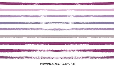Sailor Stripes Seamless Vector Summer Pattern. Autumn Colors Blue, Turquoise, Pink, Purple, Grey, White Stripes. Hipster Vintage Retro Textile Design. Creative Horizontal Banner. Watercolor Prints.