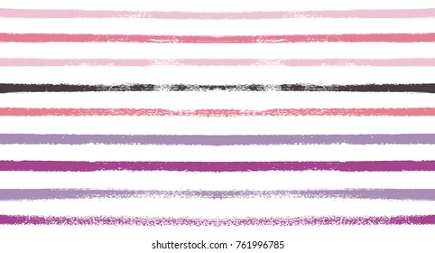 Sailor Stripes Seamless Vector Summer Pattern. Autumn Colors Blue, Turquoise, Pink, Purple, Grey, White Stripes. Hipster Vintage Retro Textile Design. Creative Horizontal Banner. Watercolor Prints.