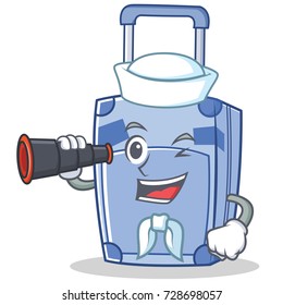 Sailor suitcase character cartoon style