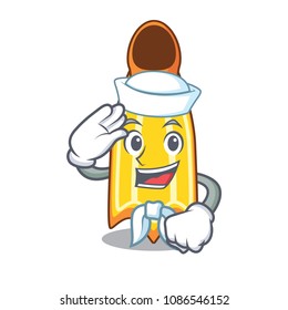 Sailor swim fin character cartoon