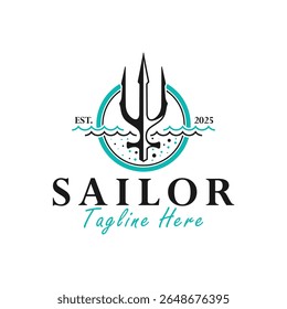 projeto de logotipo de construção de piscina para marinheiros