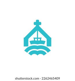 sailor symbol ship logo symbol blue waters icon design, graphic, minimalist.logo