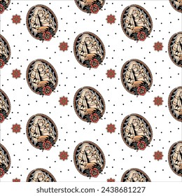 sailor tattoo pattern vector design