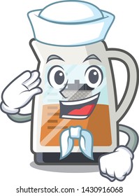 Sailor tea maker isolated with the mascot