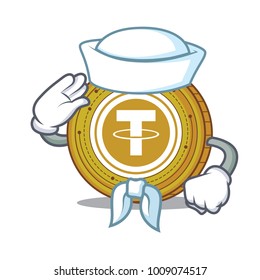 Sailor Tether coin character cartoon