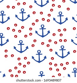Sailor Texture. For packaging paper,yacht silhouette on wave,fabric,background. Vector seamless retro pattern,wrapping paper. Vector Illustration.