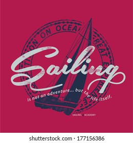 Sailor themed t shirt printing design.