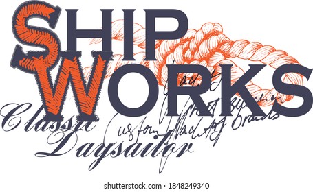 sailor themed t-shirt print design.