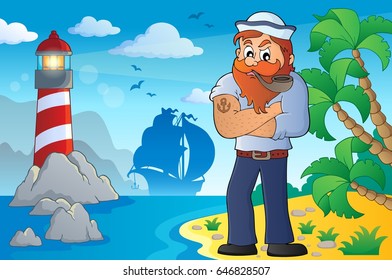 Sailor topic image 4 - eps10 vector illustration.