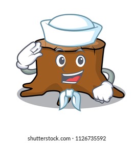 Sailor tree stump character cartoon