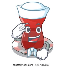 Sailor trukish tea in the cartoon form